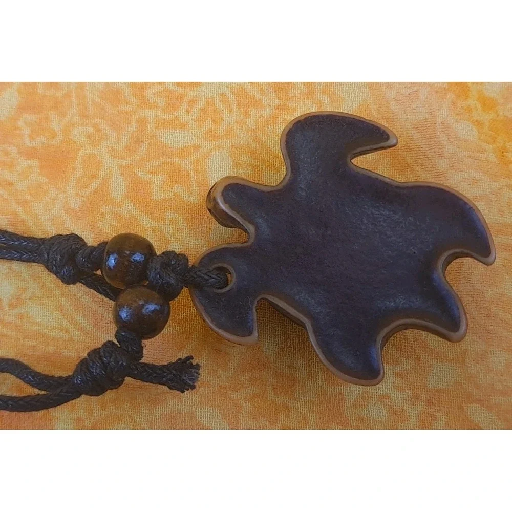 New Adjustable Cord Necklace Brown Turtle Design Pendant‎ Resin 7